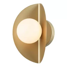 Arandela Cacau Hl009 Metal Vidro Dourado Dimerizavel 25w Cor Dourado E Branco 110v/220v