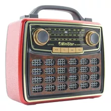 Rádio Minista Vintage Bluetooth Bateria Usb Pendrive Sd Aux 