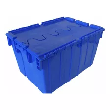 Caja Plástica 50l Azul Abisagrada Comercio, Retail, Farmacia