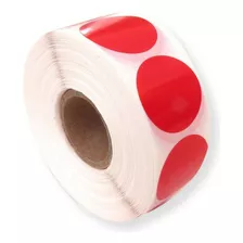 Etiqueta Selo Bolinha Colorida 25mm - Rolo Com 1000 Adesivos Cor Vermelho