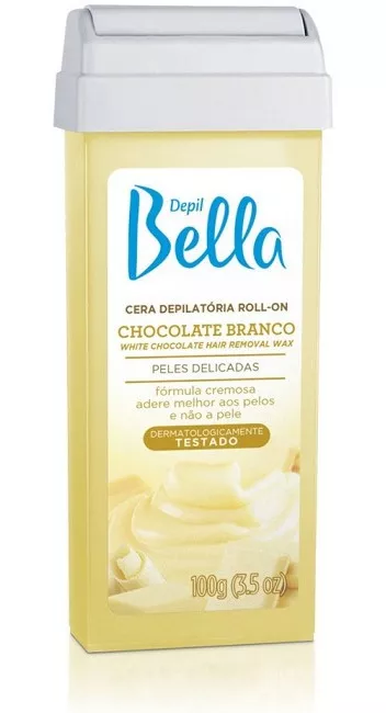 Depil Bella Cera Roll On Chocolate Branco 100g - 1 Unidade