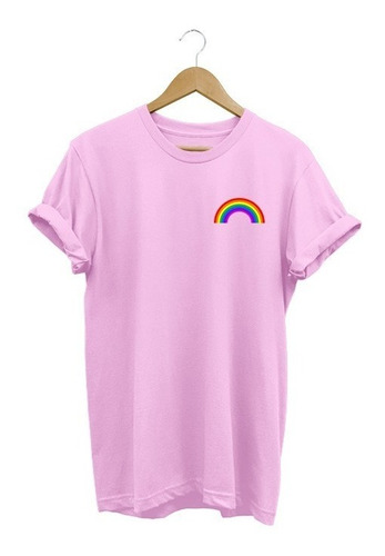 Camiseta Feminina Camisa Lgbt Arco-íris Tumblr Fofo Top