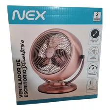 Ventilador Nex De Escritorio Dorado 20cm 8 3 Velocidades 