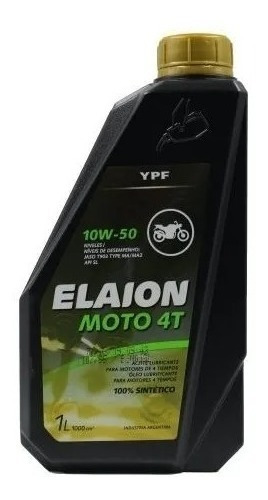 Aceite Ypf Elaion Moto 4t 10w50 100% Sintetico