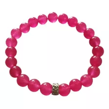 Pulsera De Piedra Natural Jade Rosa Pink