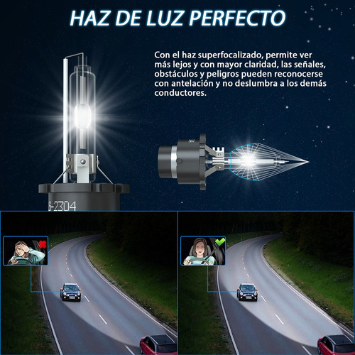 1 Par 6000k 35w Xenon Faros D2r Hid Luz Alta Y Baja 360 Foto 9