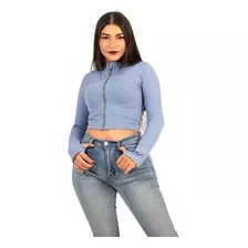 Chamarra Manga Larga Ajustada Croptop P Mujer Yoga Y Regalo