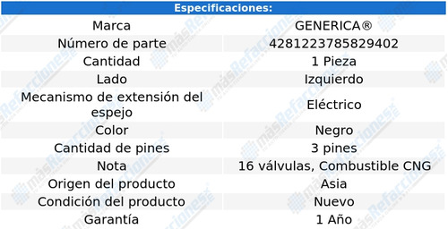 Espejo Chevrolet Zafira 2002 - 2005 Electrico Negro Izq Sxc Foto 2