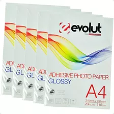 Papel Fotográfico Adesivo A4 Glossy 115g 100 Folhas Evolut