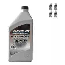 Óleo Motores De Popa 4t Quicksilver 25w40 1 Litro Kit C/4