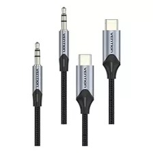 Cable Auxiliar 3.5mm Mini Jack Usb-c Audio Stereo Nylon - 1m