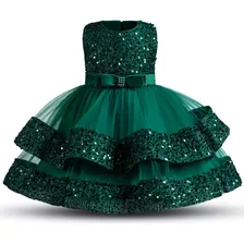 Elegante Vestido De Princesa Para Bebé Con Lentejuelas Para