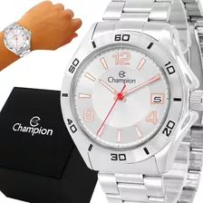 Relógio Champion Masculino Prata Original 1 Ano De Garantia
