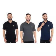 Kit 3 Camiseta Blusa Camisa Gola Polo Masculina Piquet