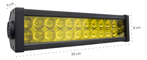 Barra Led Faro 24 Lupas 13 Pulgadas Ambar Niebla Base Techo Foto 3