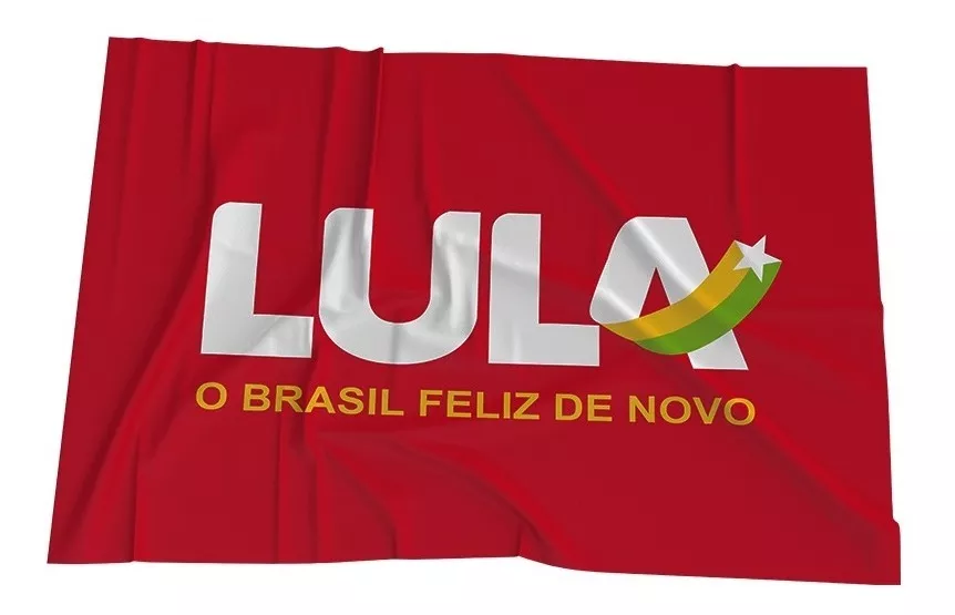 Bandeira Sem Haste Decor 1,45mx1m Pt Lula Presidente 2022 13