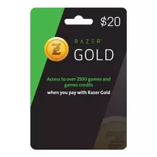 Tarjeta Razer Gold Gift Card - 20 Usd - Entrega Rápida