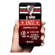 Invitación Digital Tarjeta Imprimible River Plate Futbol M3