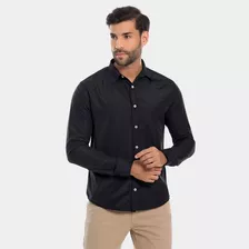 Camisa Masculina Manga Longa Social Casual De Botão Bamborra