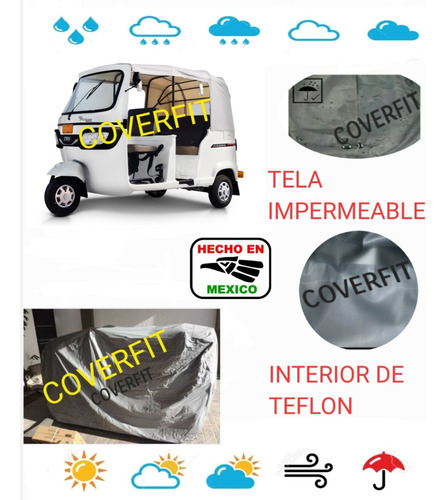 Funda Impermeable Para Motocarro Tvs Mototaxi Foto 5