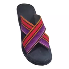 Chinelo Rasteirinha Sandália Hippie Colorida Tecido Peruano