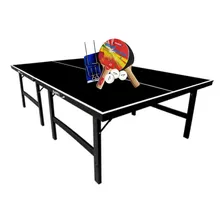 Mesa Ping Pong Mdp 15mm Cor Preta 1010 Klopf + Kit 5030