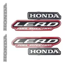 Jogo Adesivo Faixa Tampa Honda Lead 110 2011 Vermelha