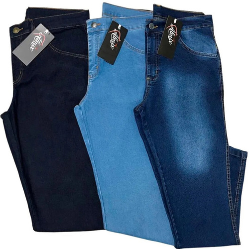 Kit Atacado 3 Calça Jeans Masculina Tradicional  (sortidas)