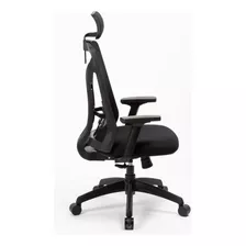 Sillón Ergonómico Tokio C/cab. M. Syncro Brazos Reg. - Rossi Color Negro | Ecocuero