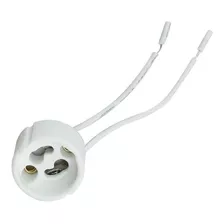 Portalamparas Zocalo Gu10 Dicroica 220v Ceramica Con Cable