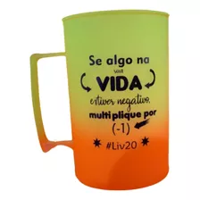 Kit 70 Canecas Chopp 450ml Acrílica Degradê Personalizadas