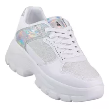 Tenis Mujer Casual Plataforma Blanco Clasben 06903912