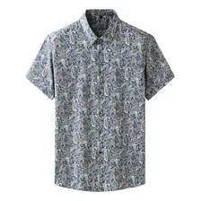 Camisa De Manga Corta Para Hombre De Talla Grande Vacation F