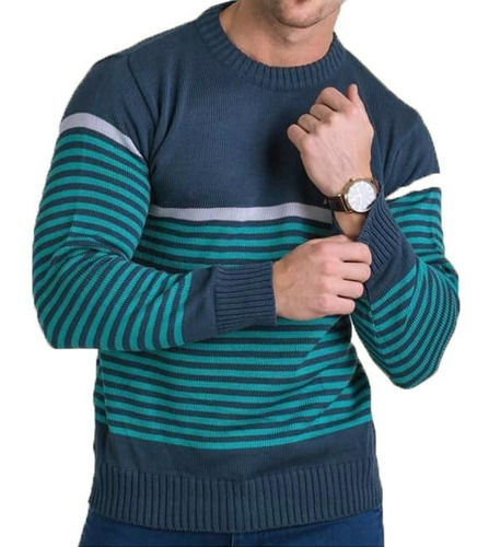 Sweater Pullover Tejido De Lana Hombre Colores Invierno