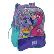 Mochila Escolar Juvenil Fashion Flamingo Lindo Fg3066j