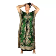 Vestido Kaftan Indiano Longo Estampa Colors Plus Size Pr