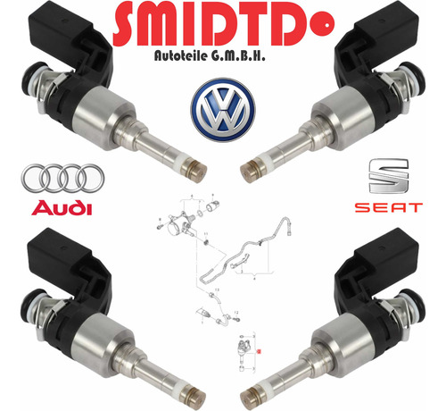 4 Inyectores De Gasolina Y Filtro Vw Passat 1.4 Tsfi 10-17 Foto 5