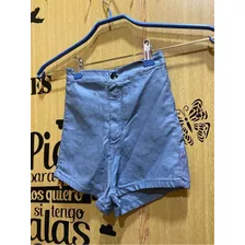 Short Elastizado Cintura Extra Alta | Azul Acero | Mujer