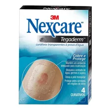 Curativo À Prova D'água Nexcare Tegaderm 60,3mm X 69,8mm Caixa 4 Unidades