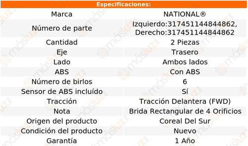 2- Mazas Traseras Con Abs Saturn Relay 2006/2007 National Foto 4