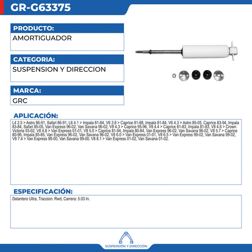 Amortiguador Chevrolet Express 1500 1996-2002 Foto 2