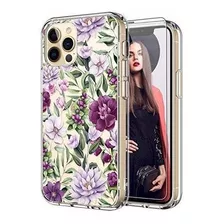 Funda Protectora Para iPhone 12 Pro Max Diseño De Flores