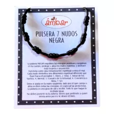 Pulsera 7 Nudos Negra - Protege , Equilibra Las Energías