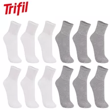 Kit 6 Pares De Meia Trifil Cano Médio Masculina E Feminina 