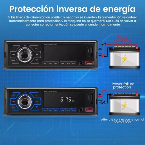 Autoestreo 1 Din Bluetooth Reproductor Mp3 Radio 2 Usb Aux Foto 9