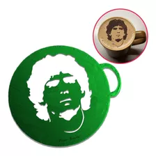 Maradona Stencil - Plantillas 8 Cm - Cafe, Reposteria Futbol