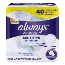 Protectores Diario X40 Sensitive Always Respirable