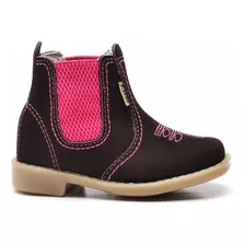 Botinha Bota Botina Infantil Feminina Cor Rosa Country 