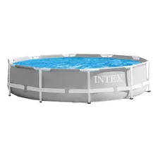 Piscina Estrutural Redonda Intex 26700 Com Capacidade De 4485 Litros De 305cm De Comprimento X 305cm De Largura De 3.05m De Diâmetro Cinza