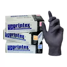 Guantes Nitrilo Negro Printex Reforzados Anmat X 100 Talle L